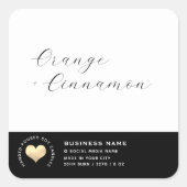 Eenvoudige zwarte witte gouden kaars met vierkante vierkante sticker (Voorkant)