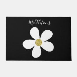 Eenvoudige zwarte, witte, goudfamilie, persoonlijk deurmat