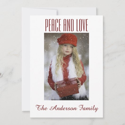 Eenvoudige zwarte witte goudfoto met Kerstmis Feestdagenkaart (Voorkant)