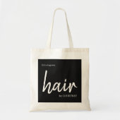 Eenvoudige zwarte witte haarstijllijst tote bag (Voorkant)
