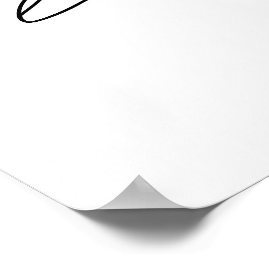 eenvoudige zwarte witte handgeschreven liefdeskuns poster (Hoek)