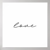 eenvoudige zwarte witte handgeschreven liefdeskuns poster (Voorkant)