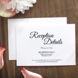 Eenvoudige zwarte witte kalligrafie — Gegevens Informatiekaartje