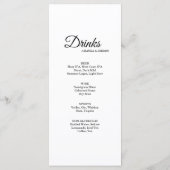 Eenvoudige zwarte witte kalligrafie menu Drink (Achterkant)