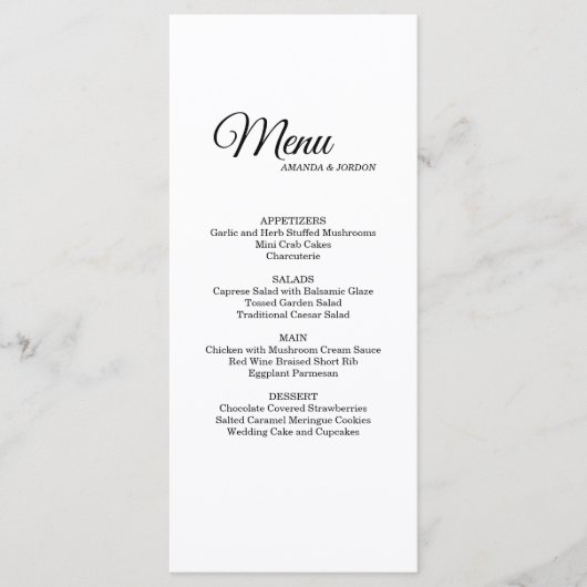 Eenvoudige zwarte witte kalligrafie menu Drink (Voorkant)