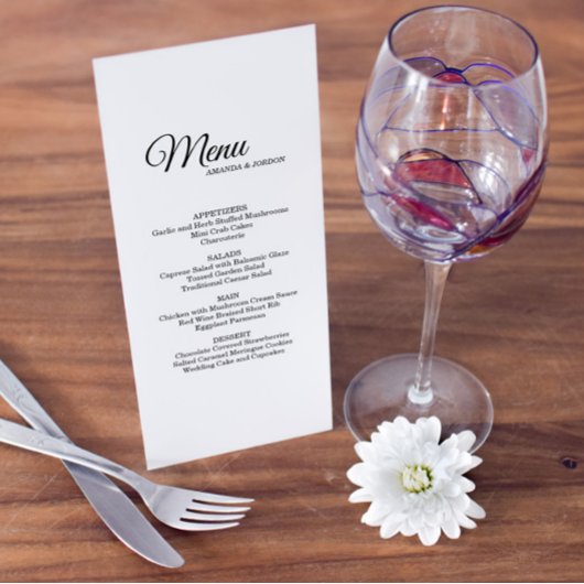 Eenvoudige zwarte witte kalligrafie menu Drink