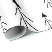 Eenvoudige zwarte witte kerstbomen met cadeautjes cadeaupapier (Rol Hoek)