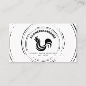 Eenvoudige zwarte witte kip QR-code Visitekaartje (Voorkant)