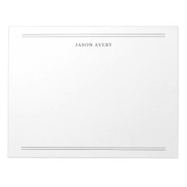 Eenvoudige Zwarte Witte Klassieke Dubbele Lijnen B Notitieblok