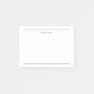 Eenvoudige Zwarte Witte Klassieke Dubbele Lijnen Post-it® Notes