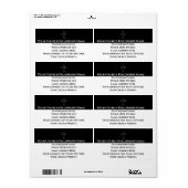 Eenvoudige Zwarte Witte Kruis Overzicht Kerketiket Etiket (Full Sheet)