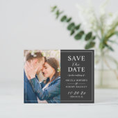 Eenvoudige zwarte witte lay-out Foto slaat de datu Briefkaart (Staand voorkant)