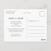 Eenvoudige zwarte witte lay-out Foto slaat de datu Briefkaart (Achterkant)