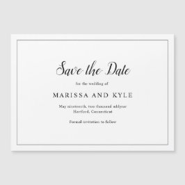 Eenvoudige zwarte Witte Legant sparen de Magnet va Magnetische Uitnodiging