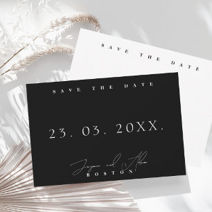 Eenvoudige Zwarte Witte Minimaal Typografie Huweli Save The Date