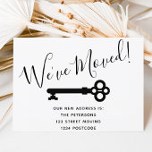 Eenvoudige zwarte witte minimale bewegende mededel aankondigingskaart