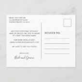 Eenvoudige zwarte witte minimalist Sla de datum op Aankondigingskaart (Achterkant)