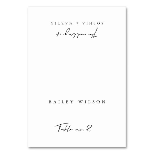 Eenvoudige zwarte & witte moderne bruiloft kaart (Voorkant)