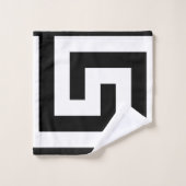 Eenvoudige zwarte witte moderne Griekse sleutel Bad Handdoek (Wasdoekje)