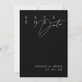 Eenvoudige Zwarte Witte Moderne Typografie Trouwen Save The Date (Voorkant)