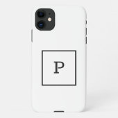EENVOUDIGE ZWARTE WITTE MONOGRAM, DOORGESCHREVEN C iPhone HOESJE (Achterkant)