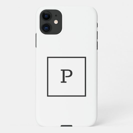EENVOUDIGE ZWARTE WITTE MONOGRAM, DOORGESCHREVEN C iPhone HOESJE (Achterkant)