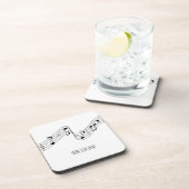 Eenvoudige zwarte witte Muzieknoten Aangepaste naa Bier Onderzetter (Rechterzijde)