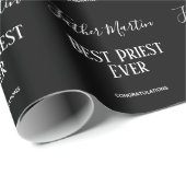 Eenvoudige Zwarte Witte PRIESTER PASTOR GELEIDELIJ Cadeaupapier (Rol Hoek)