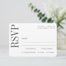Eenvoudige Zwarte Witte QR Code Website Maaltijdke RSVP Kaartje