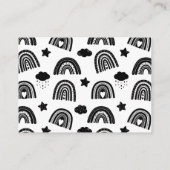 Eenvoudige zwarte witte regenboog, dunne Raffle Informatiekaartje (Achterkant)