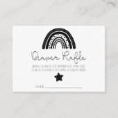 Eenvoudige zwarte witte regenboog, dunne Raffle Informatiekaartje (Voorkant)