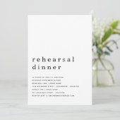 Eenvoudige zwarte witte repetitie - Dinner Kaart (Staand voorkant)