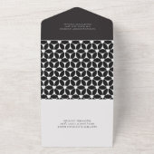 Eenvoudige Zwarte Witte Retro All In One Uitnodiging (Buitenkant)