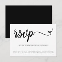 Eenvoudige zwarte witte RSVP-e-mail Gereserveerde 