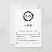 Eenvoudige zwarte witte RSVP-Kaarten RSVP Kaartje (Voorkant)