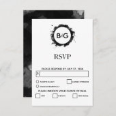 Eenvoudige zwarte witte RSVP-Kaarten RSVP Kaartje (Voorkant / Achterkant)