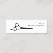 Eenvoudige zwarte witte schaarser Hair Stylist Mini Visitekaartje (Voorkant)