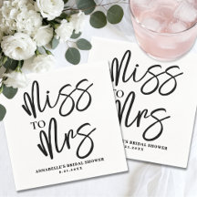 Eenvoudige Zwarte Witte Script Bruidsdouche
