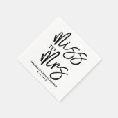 Eenvoudige Zwarte Witte Script Bruidsdouche Servet (Hoek)