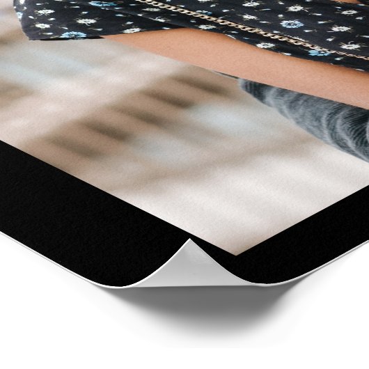 Eenvoudige Zwarte Witte Script Foto Welkom Bruilof Poster (Hoek)