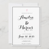 Eenvoudige Zwarte Witte Script Typografie Hart Tro Kaart (Voorkant)