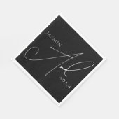 Eenvoudige Zwarte Witte Script Typografie Trouwfee Servet (Hoek)