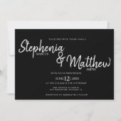 Eenvoudige Zwarte Witte Script Typografie Vet Brui Kaart (Voorkant)