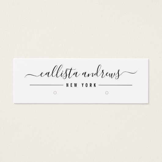 Eenvoudige zwarte witte-Script Veroorbare weergave Mini Visitekaartjes (Voorkant)