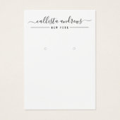 Eenvoudige zwarte witte-Script Veroorbare weergave Visitekaartje (Voorkant)