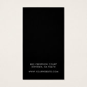 Eenvoudige zwarte witte-Script Veroorbare weergave Visitekaartje (Achterkant)