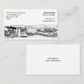Eenvoudige zwarte & witte tekening - Landscène Visitekaartje (Voorkant / Achterkant)