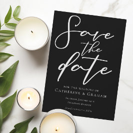 Eenvoudige Zwarte Witte Typografie Chic Vet Winter Save The Date