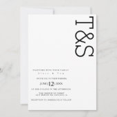 Eenvoudige Zwarte Witte Typografie Vet Bruiloft Kaart (Voorkant)