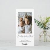 Eenvoudige Zwarte Witte Vrolijke Kerstmis Feestdagenkaart (Staand voorkant)